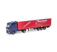 Herpa Camion Miniature DAF XG Semi-remorque à bâches “Heinloth”, Miniature à l’échelle 1:87, Objet de Collection, fabriqué en Allemagne, Plastique