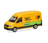 Herpa Camion Miniature Man eTGE Fourgon à Toit surélevé Poste Suisse (Suisse), Miniature à l’échelle 1:87, Objet de Collection, fabriqué en Allemagne, Plastique