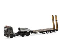 Herpa Camion Miniature Man TGS M Semi-remorque surbaissée Forces armées serbes (Serbie), Miniature à l’échelle 1:87, Objet de Collection, fabriqué en Allemagne, Plastique