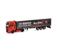 Herpa Camion Miniature Man TGX GX Semi-remorque à bâche Hans Möller/Nous Faisons bouger l’Allemagne, Miniature à l’échelle 1:87, Objet de Collection, fabriqué en Allemagne, Plastique