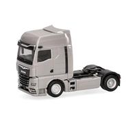 herpa Camion Miniature Man TGX GX Tracteur 2 essieux (avec caméras rétroviseurs), Gris Platine, Miniature à l’échelle 1:87, Objet de Collection, Made in Germany, Plastique