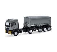 herpa Camion Miniature Mercedes Man TGS TM (Construction et Tout-Terrain) Semi-remorque conteneur à déchets, Miniature à l'échelle 1:87, pièce de Collection, Made in Germany, Plastique