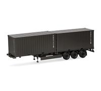 Herpa Camion Miniature remorque Porte-conteneurs 3 essieux avec 2 conteneurs 20 Pieds Bundeswehr, Miniature à l’échelle 1:87, Objet de Collection, fabriqué en Allemagne, Plastique