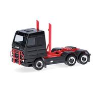 Herpa Camion Miniature Scania 143 Streamline Tracteur 3 essieux (6x4), Noir, à l’échelle 1:87, Objet de Collection, fabriqué en Allemagne, Plastique