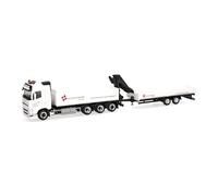 herpa Camion Miniature Volvo FH GL 2020 Plateau 4 essieux avec remorque surbaissée 2 essieux Schachinger (Autriche), Miniature à l’échelle 1:87, Objet de Collection, Made in Germany, Plastique