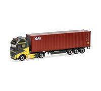 herpa Camion Miniature Volvo FH GL XL Electric Semi-remorque conteneur 40ft Ancotrans/CAI, à l’échelle 1:87, Objet de Collection, fabriqué en Allemagne, Plastique