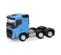herpa Camion Miniature Volvo FH Toit Plat Tracteur 3 essieux (6x2), Bleu Ciel, Miniature à l’échelle 1:87, Objet de Collection, Made in Germany, Plastique