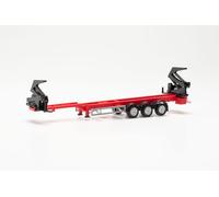 Herpa Camion miniature Hammar chargeur latéral conteneur Rouge, échelle 1:87, fabriqué en Allemagne