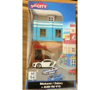 Herpa City 800013 Boulangerie + Audi R8 V10 Blanche 1:64