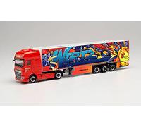 Herpa HER313995-DAF XF SSC 4x2 avec remorque frigo 3 Essieux Spedition Wirtz- Echelle : 1/87