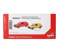 Herpa kit de Construction, MiniKit VW Golf II Fourgon 2 Portes, Rouge Vif et Jaune (2 pièces), echelle 1/87, Model, kit de Construction, Figurine Plastique