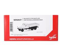 Herpa kit de modélisme MiniKit IFA G5 Camion Benne Trois côtés 3 essieux, Blanc, Miniature à l’échelle 1:87, pièce de Collection, kit de modélisme, Plastique