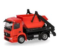 herpa Kit de modélisme Minikit Mercedes-Benz Actros S Benne AK12, Miniature à l'échelle 1:87, pièce de Collection, kit de modélisme, Plastique, Couleur : Rouge