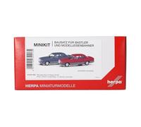 herpa Kit de modélisme MiniKit Mercedes-Benz Classe S (W126), 2 pièces, Miniature à l’échelle 1:87, Objet de Collection, kit de Construction, Plastique, Couleur : Bleu Saphir & Rouge Bordeaux