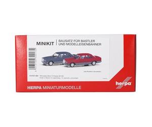 herpa Kit de modélisme MiniKit Mercedes-Benz Classe S (W126), 2 pièces, Miniature à l’échelle 1:87, Objet de Collection, kit de Construction, Plastique, Couleur : Bleu Saphir & Rouge Bordeaux