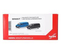 Herpa kit de modélisme MiniKit Mercedes-Benz Vito Fourgon (W639 Facelift / 2010), Bleu Gentiane et Noir (2 pièces), Miniature à l’échelle 1:87, pièce de Collection, kit de modélisme, Plastique