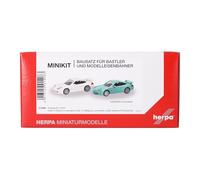 herpa Kit de modélisme MiniKit Porsche 911 GT3 (996) Grand Prix Blanc et Vert Clair, 2 pièces, Miniature à l’échelle 1:87, Objet de Collection, kit de Construction, Plastique