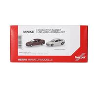 herpa Kit de modélisme MiniKit Renault Laguna Rouge Sienne et Blanc Arctique, 2 pièces, Miniature à l’échelle 1:87, Objet de Collection, kit de Construction, Plastique