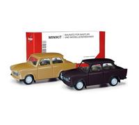 Herpa Kit de Modélisme MiniKit Trabant 601 Limousine, Miniature à l'échelle 1:87, pièce de Collection, kit pour modélisme, Plastique, Couleur : Ocre satiné/Noir Rallye