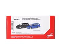 Herpa kit de modélisme MiniKit VW Passat Variant, Noir et Bleu Outremer (2 pièces), Miniature à l’échelle 1:87, pièce de Collection, kit de modélisme, Plastique