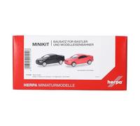 Herpa Kit de Montage MiniKit Opel Coupé (2000), Noir et Rouge Magma, 2 pièces, Miniature à l’échelle 1:87, pièce de Collection, kit de modélisme, Plastique