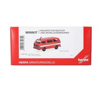 Herpa Kit de Montage MiniKits VW T3 Bus Feuerwehr, Miniature à l’échelle 1:87, pièce de Collection, kit de modélisme, Plastique