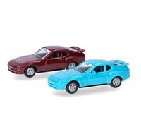 Herpa 012768-004 H0 Modèle réduit de voiture particulière Porsche 944, rouge et bleu