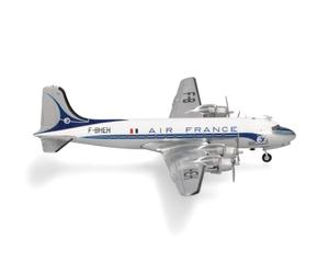 Herpa Maquette Avion Air France Douglas DC-4, echelle 1/200, Model, pièce de Collection, d'avion avec Support, Figurine Metal