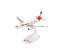herpa Maquette Avion Airbus A320 Austrian Airline - Ausseerland”, echelle 1/200, Snap-fit Model, pièce de Collection, d'avion avec Support, Figurine Plastique