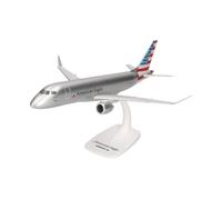 Herpa Maquette Avion American Eagle Embraer E175, echelle 1/100, Snap-fit Model, pièce de Collection, d'avion avec Support, Figurine Plastique