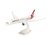 Herpa Maquette Avion Boeing 787-9 Dreamliner - Qantas VH-ZNA, echelle 1/200, Snap-fit Model, pièce de Collection, d'avion avec Support, Figurine Plastique