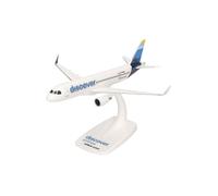 Herpa Maquette Avion Discover Airlines Airbus A320, echelle 1/200, Snap-fit Model, pièce de Collection, d'avion avec Support, Figurine Plastique