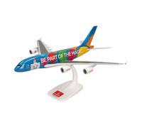 herpa Maquette Avion Emirates Airbus A380 “Destination Dubai” - A6-EOT, echelle 1/200, Snap-fit Model, pièce de Collection, d'avion avec Support, Figurine Plastique