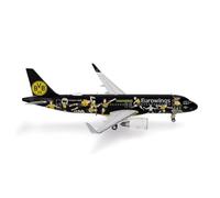 herpa Maquette Avion Eurowings Airbus A320 BVB Fanairbus - D-AEWM, echelle 1/400, Model, pièce de Collection, d'avion sans Support, Figurine Metal