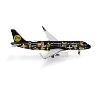 Herpa Maquette Avion Eurowings Airbus A320 BVB Fanairbus - D-AEWM, echelle 1/500, Model, pièce de Collection, d'avion sans Support, Figurine Metal