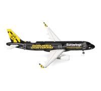 Herpa Maquette Avion Eurowings Airbus A320 BVB Mannschaftsairbus (2025), echelle 1/200, Model, pièce de Collection, d'avion avec Support, Figurine Metal