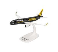 Herpa Maquette Avion Eurowings Airbus A320 BVB Mannschaftsairbus (2025), echelle 1/200, Snap-fit Model, pièce de Collection, d'avion avec Support, Figurine Plastique