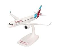 Herpa Maquette Avion Eurowings Airbus A320neo - D-AENA, echelle 1/200, Snap-fit Model, pièce de Collection, d'avion avec Support, Figurine Plastique