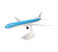 Herpa Maquette Avion KLM Boeing 777 300ER, echelle 1/200, Snap-fit Model, pièce de Collection, d'avion avec Support, Figurine Plastique