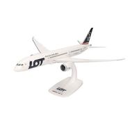 Herpa Maquette Avion LOT Polish Airlines Boeing 787-9 Dreamliner, echelle 1/200, Snap-fit Model, pièce de Collection, d'avion avec Support, Figurine Plastique