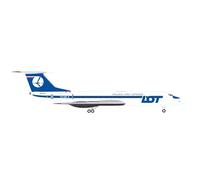herpa Maquette Avion LOT Polish Airlines Tupolev TU-134A - SP-LHG, echelle 1/500, Model, pièce de Collection, d'avion sans Support, Figurine Metal