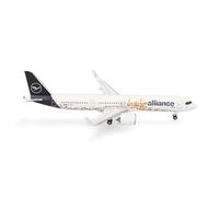 Herpa Maquette Avion Lufthansa Airbus A321neo Help Alliance, echelle 1/500, Model, pièce de Collection, d'avion sans Support, Figurine Metal