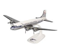 Herpa Maquette Avion Pan American World Airways Douglas DC-4 - N90906 Clipper Munich (en Anglais), echelle 1/125, Snap-fit Model, pièce de Collection, d'avion avec Support, Figurine Plastique