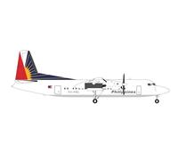 Herpa Maquette Avion Philippine Airlines Fokker 50 - PH-PRG, echelle 1/200, Model, pièce de Collection, d'avion avec Support, Figurine Metal