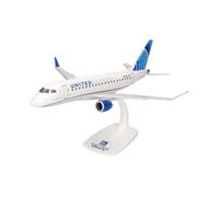 Herpa Maquette Avion United Express Embraer E175, echelle 1/100, Snap-fit Model, pièce de Collection, d'avion avec Support, Figurine Plastique