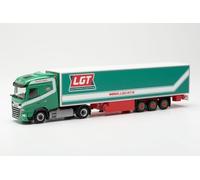 Herpa Maquette Camion DAF XG Koffer-Sattelzug LGT Logistics AS (Dänemark/Horsens), échelle 1/87, Model Allemand, pièce de Collection, Figurine Plastique