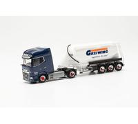Herpa Maquette Camion DAF XG+ Semi-remorque Greiwing, échelle 1/87, Model Allemand, pièce de Collection, Figurine Plastique