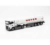 herpa Maquette Camion Iveco S-Way ND Semi-remorque à réservoir d'essence Hoyer, échelle 1/87, Model Allemand, pièce de Collection, Figurine Plastique
