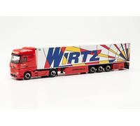herpa Maquette Camion Mercedes-Benz Actros '18 Bigspace 15 mètres Semi-remorque frigorifique Wirtz Popart, échelle 1/87, Model Allemand, pièce de Collection, Figurine Plastique