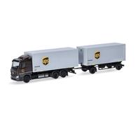 herpa Maquette Camion Mercedes-Benz Actros Classicspace Wechselkoffer-Hängerzug UPS, échelle 1/87, Model Allemand, pièce de Collection, Figurine Plastique